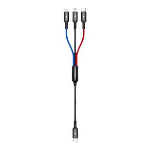 品胜三合一数据线typec短线tpc一拖三充电线器多头车载tupc三头tapyc充电宝超短3头快充usb接口适用苹果华为