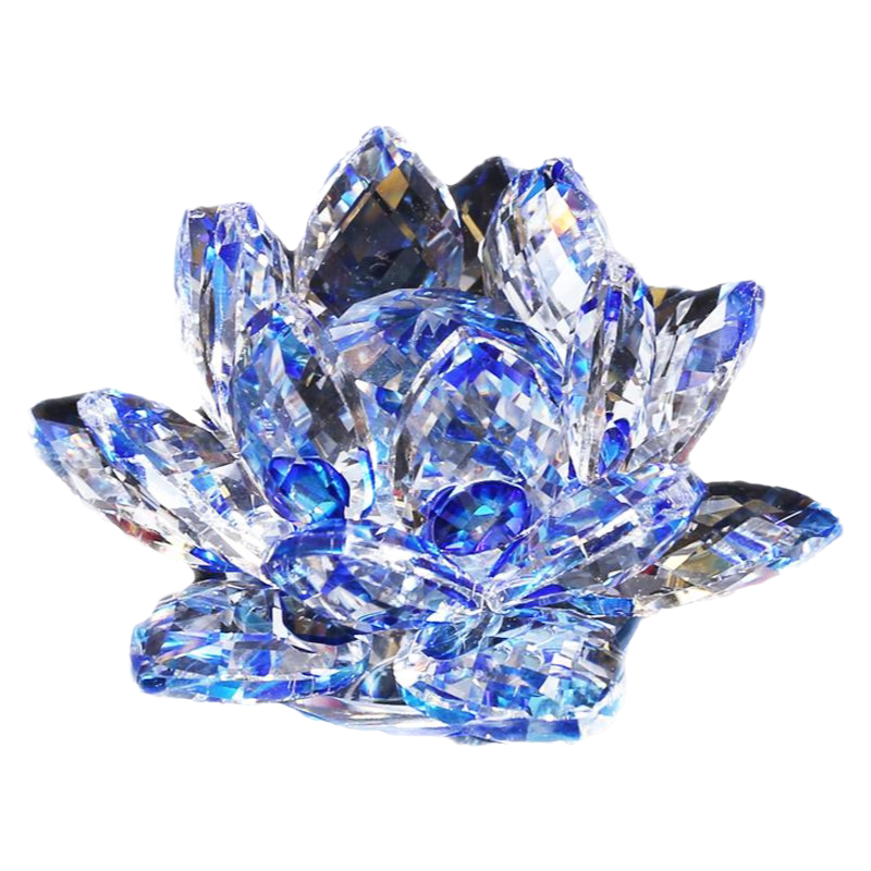 水晶玻璃莲花摆件手机珠宝柜台供