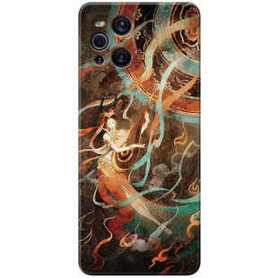 敦煌艺术九色鹿适用oppo findx8手机壳X5X3pro国潮x2s+中国风k12s/k11x/k10复古文艺女款防摔软