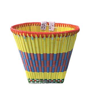 包邮纯手工编织塑料竹背篓买菜采摘茶收纳舞蹈影视道具成人背筐