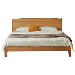 金多喜实木床1.8米1.5现代简约主卧北欧实木双人床进口榉木大板床