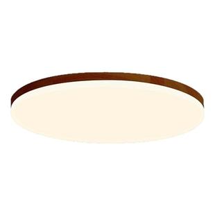 卧室灯胡桃实木吸顶灯2025新中式现代简约超薄圆形房间走廊阳台灯