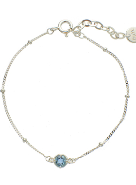 三合一草女纯银海蓝宝手链