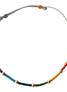 幸运降临彩虹色14k包金天意手链