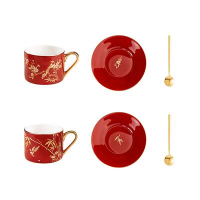 故宫淘宝梅竹双喜咖啡杯套装