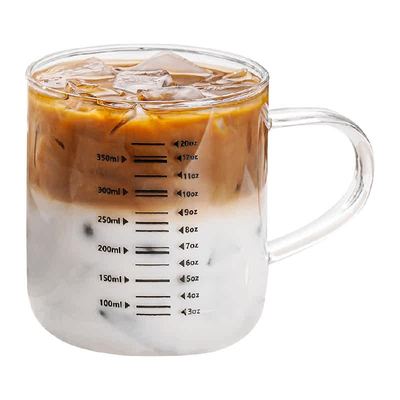 玻璃咖啡杯带刻度家用早餐杯