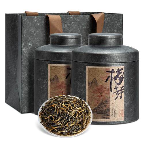 五虎梅占金骏眉红茶特级浓香型官方旗舰正品武夷红茶叶茶叶罐装