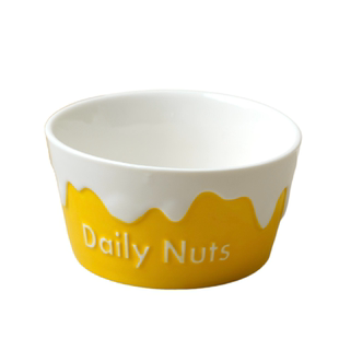 手作跳刀纹碗.粗陶青花陶瓷燕麦碗早餐甜品碗饭碗复古创意/出丹麦