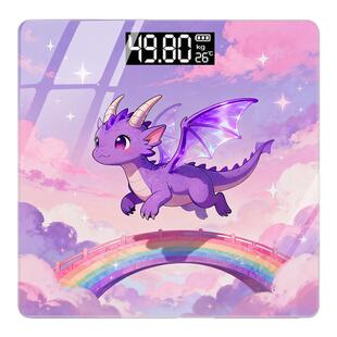卡通飞龙智能体重体脂秤家用防爆电子秤小型可充电智能精准秤称重