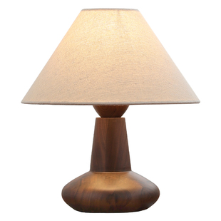 原创设计台灯复古北美黑胡桃木床头柜ins文艺民宿木质氛围小台灯