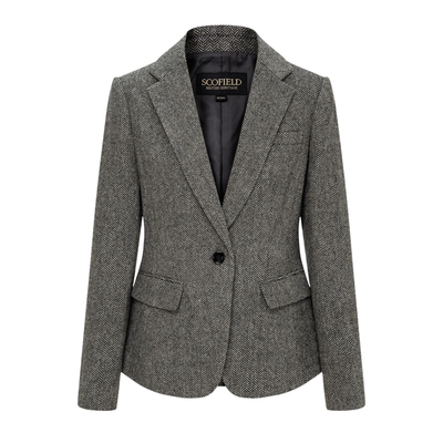 Scofield女老钱风人字纹西装外套
