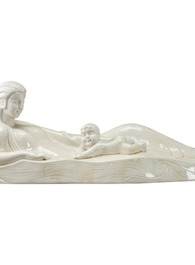 陶瓷黄河母亲摆件办公室装饰