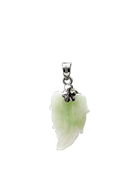 天然玉石小叶子吊坠精致别致女
