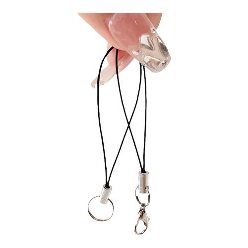 万能小挂绳通用手机壳钥匙ccd相机u盘挂件结实尼龙穿孔绳迷你细绳挂钩金属扣链配件挂饰黑色绳子带高端可拆卸