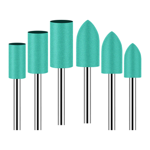 橡胶打磨头3mm橡皮抛光磨头绿色4/5/6/8/10/12mm圆柱电磨机抛光轮