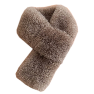 山羊绒软黄金正宗皮毛一体稀奢双面毛皮草围巾女冬季纯色气质围脖