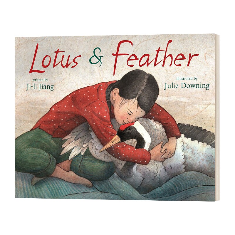荷花和丹顶鹤 英文原版 Lotus and Feather 莲花和羽毛 英文版 精装绘本 自然 国风水彩 进口英语原版书籍
