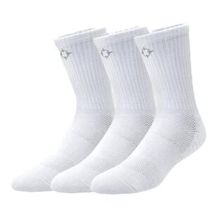 准者运动袜三双装中长筒透气吸汗跑步篮球袜薄款毛巾底袜子男短筒