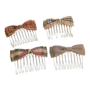 韩式蝴蝶结盘发发卡刘海发梳头梳发插发饰头花碎发神器刘海倒插梳