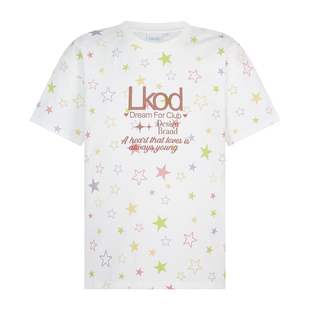 LKSTORE LKOD2026夏季新款满印短袖星星T恤男女同款情侣短袖印花