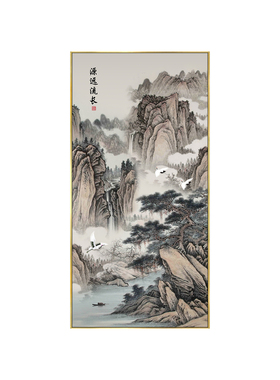 新中式海纳百川玄关办公室装饰画