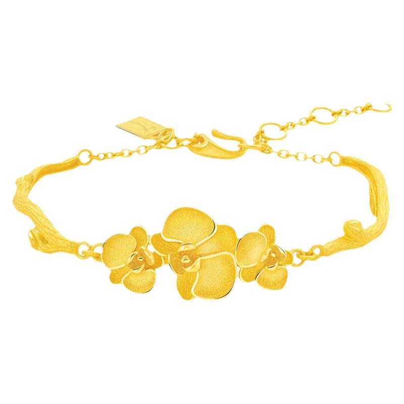 justgold镇金店清韵幽兰黄金手链