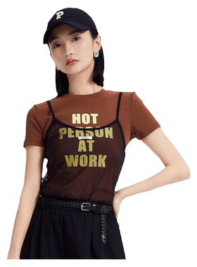 普普风吊带背心罩衫女