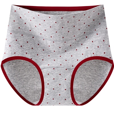 奶油波点高腰无痕女士纯棉内裤