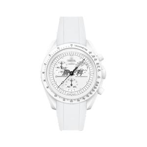 Moonswatch氟橡胶表带弧形安装