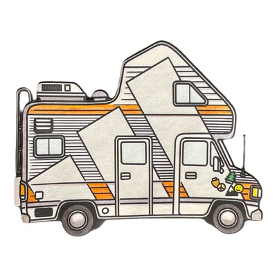 阿迪达斯夏男女房车图案短袖T恤