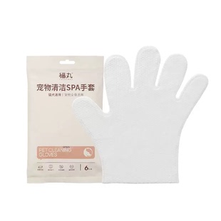 【天猫U先】福丸宠物免洗手套湿巾免洗神器清洁猫咪洗猫1包6抽