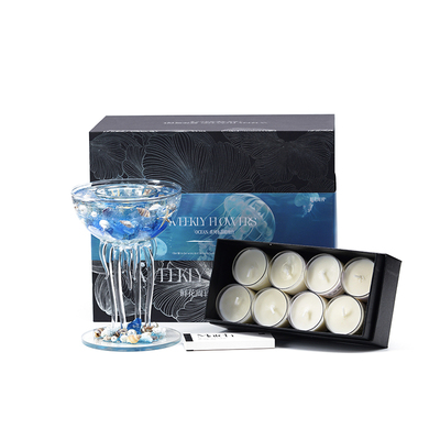 鲜花周刊海洋系列玻璃烛台礼盒