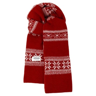 红色围巾女冬季2025新款复古氛围感百搭显白保暖加厚高级感护肩