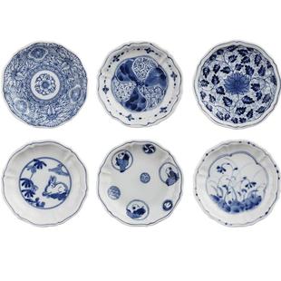 蓝凛堂日本进口小盘子青花瓷餐具菜盘日式家用餐盘凉菜陶瓷小碟子