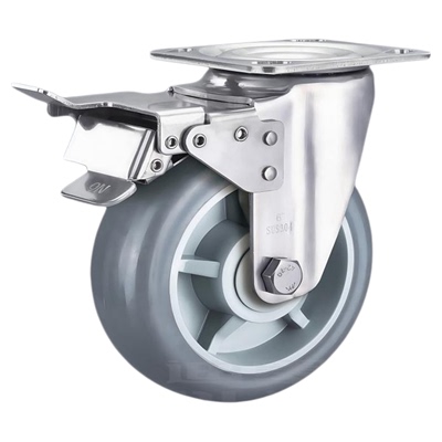 304不锈钢静音轮万向轮橡胶TPR轮