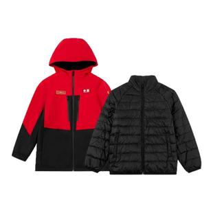 乔丹童装儿童三合一厚外套男秋羽绒服男童上衣两件套加绒保暖风衣