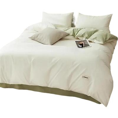 名创优品简约亲肤纯棉被套四件套