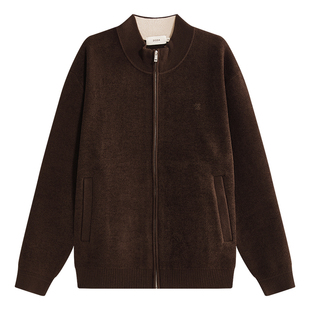 【托斯卡绒】ZIOZIA通勤男装25秋微廓拉链针织开衫毛衣TECE3633