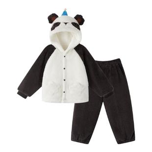 babycare舒棉绒儿童家居服套装保暖可爱女童居家男童宝宝睡衣秋冬