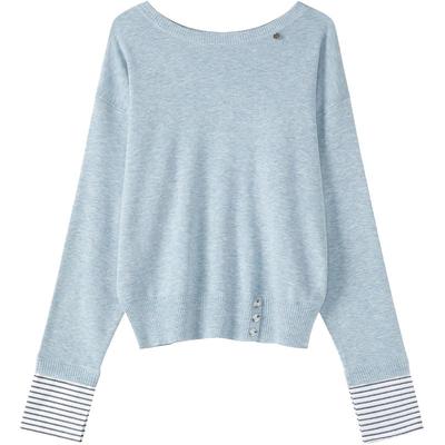 LAGOGO雪花婴儿蓝开衩拼接针织衫