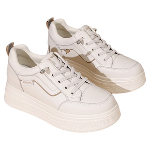 奥康 女鞋2026春季新款时尚休闲鞋百搭舒适板鞋厚底增高小白鞋N