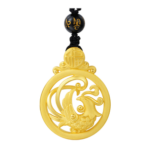 汉秀黄金吊坠女足金古法传承硬金男款龙凤生肖情侣情人节礼送妈妈