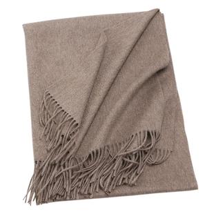 珍稀白绒100%山羊绒围巾披肩大尺寸内蒙古双面水波纹冬天加厚白色