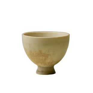 束刻 米黄釉窑变高足茶杯日式陶瓷主人杯仿古家用功夫茶具品茗杯