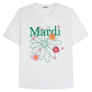 MARDI小雏菊印花短袖T恤女夏宽松百搭纯棉上衣雏菊风夏季休闲通勤