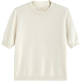 EXCEPTION例外女装春秋款简约百搭圆领套头毛绒衫短袖上衣