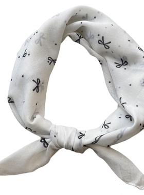 简约松弛白ootd通勤小方巾薄款