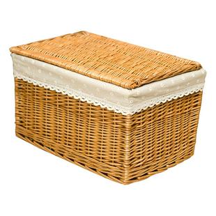 收纳箱藤编特大号有盖储物箱衣橱衣帽间衣服收纳筐整理箱柳编储蓄