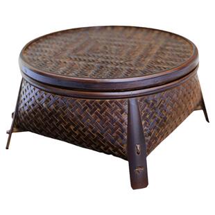 日式竹编收纳篮漆器工艺品茶盘茶台多功能茶道家用茶具收纳盒防尘