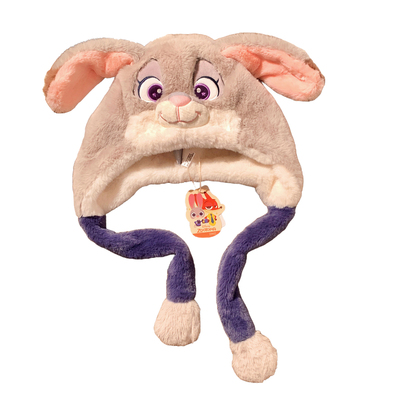 迪士尼朱迪尼克狐毛绒帽情侣保暖